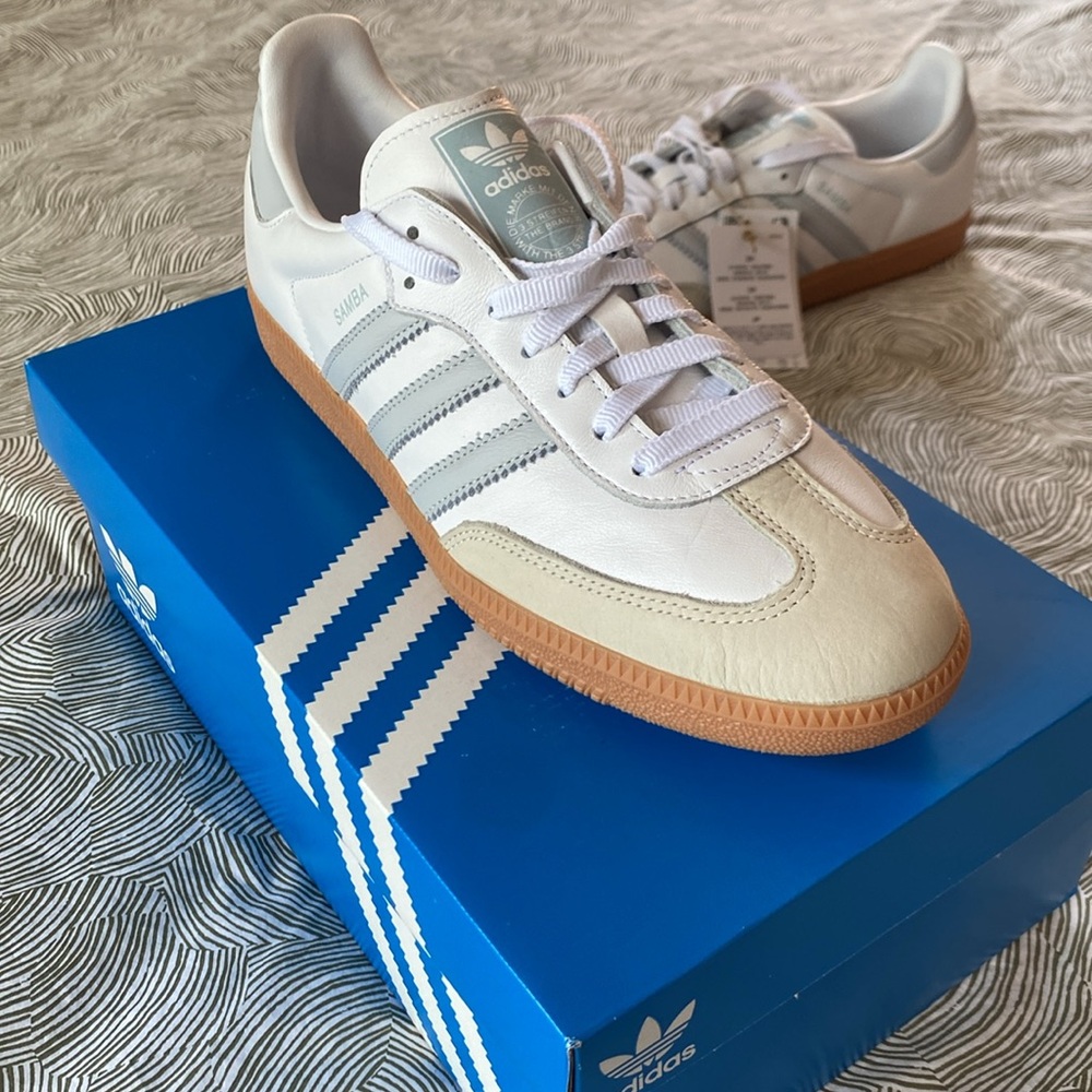 Adidas Samba OG White and Gray Shoes